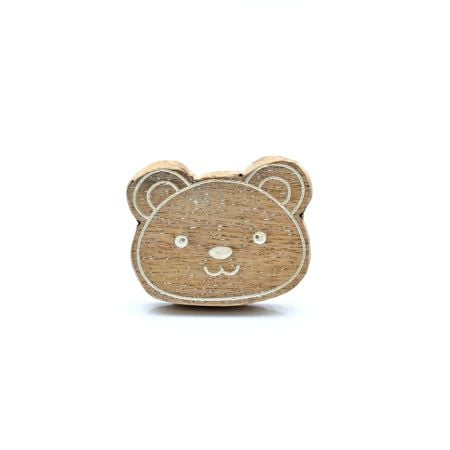 Kids Handmade Mango Wood Bear Drawer Knob